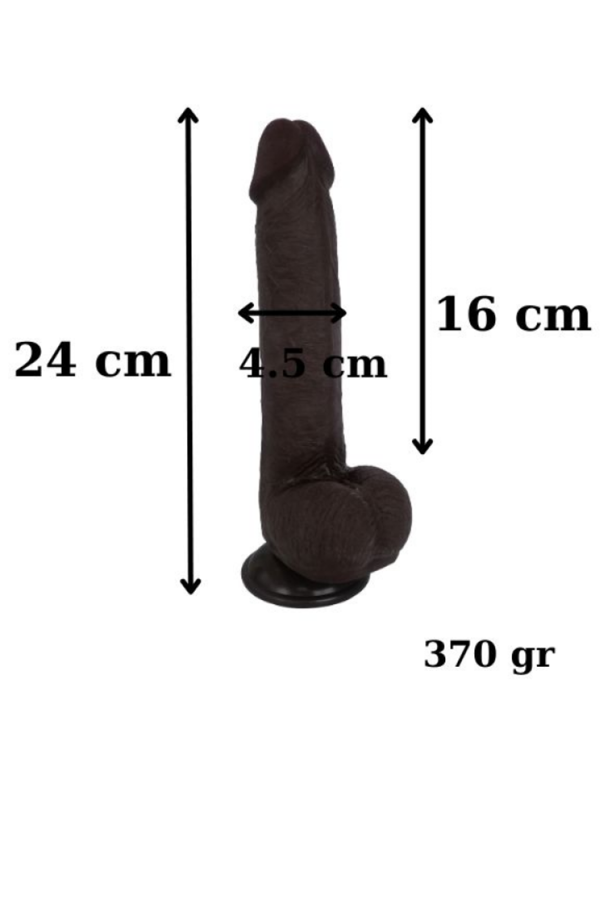  24 CM Ultra Realistik Brown Melez Dildo Kıkırdak Dokulu Premium Model