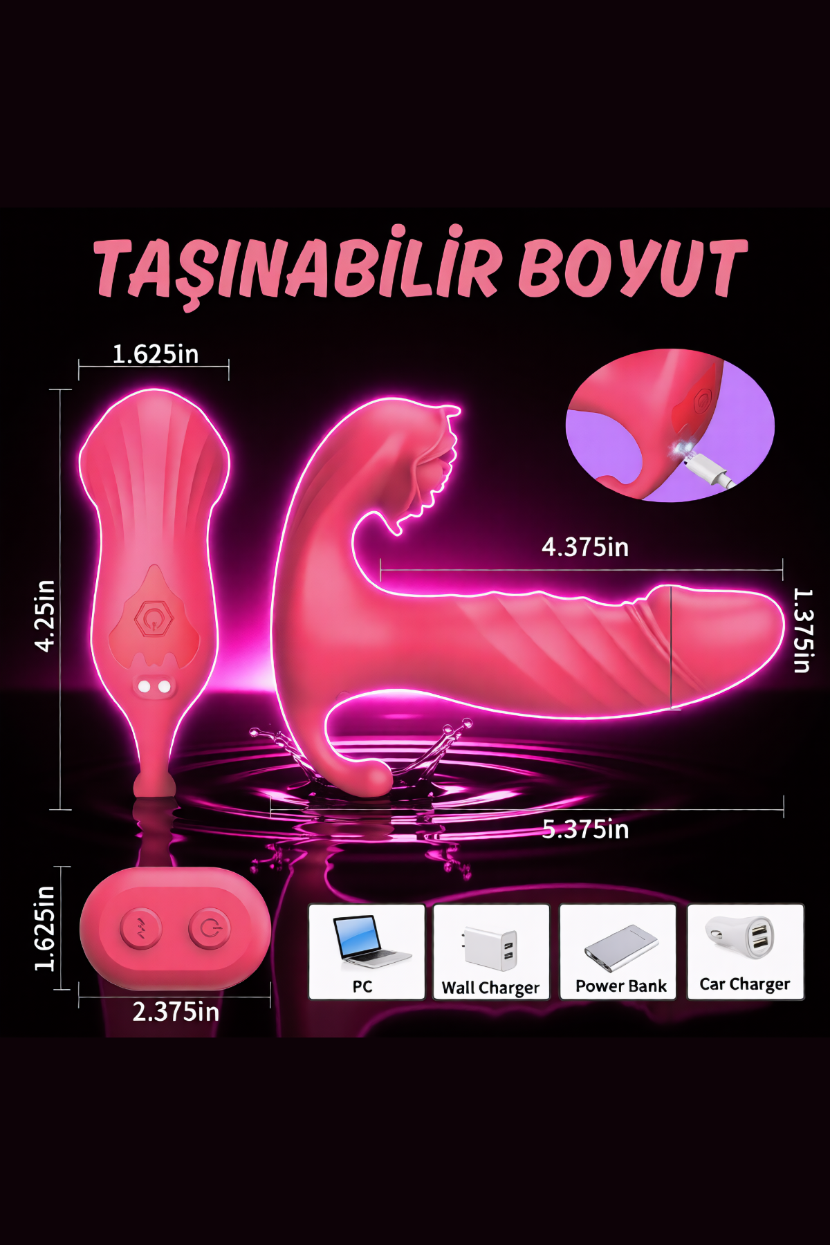 3'ü 1 Arada Giyilebilir Çok Fonksiyonlu Titreşimli Kompakt Model
