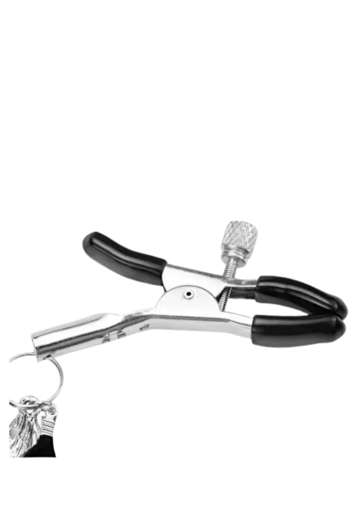  BDSM Siyah Kuş Tüylü Metal Charm Detaylı Göğüs Uyarıcı Meme Ucu Klipsi