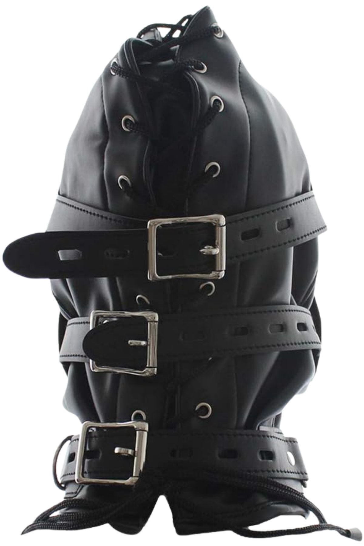 Bondage Nefes Alabilir Deri Maske Seti Açılabilir Ağız Ve Göz Kemerli