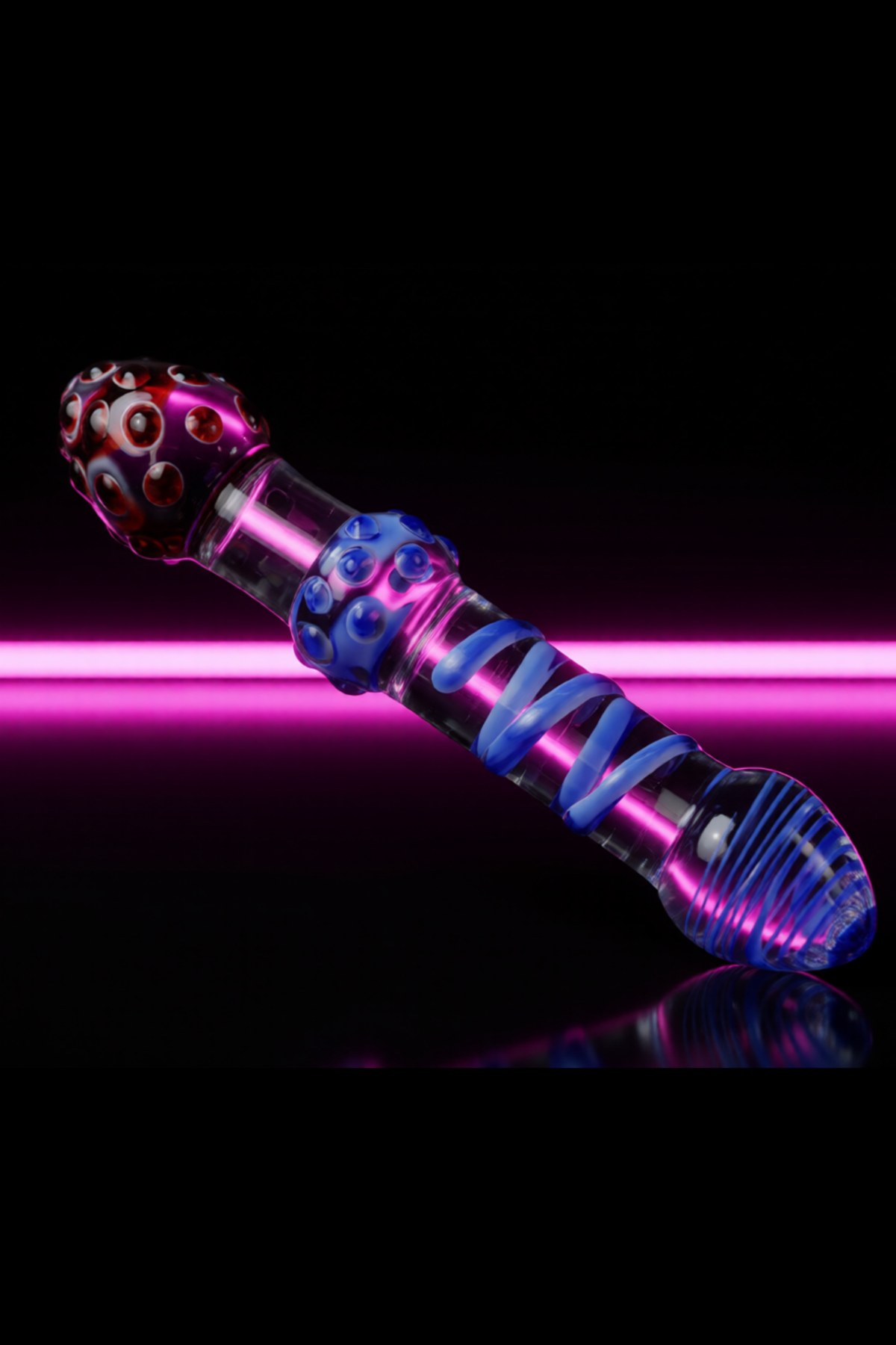 Çift Taraflı Cam Anal Vajinal G Noktası Uyarıcı Tırtıklı Dildo