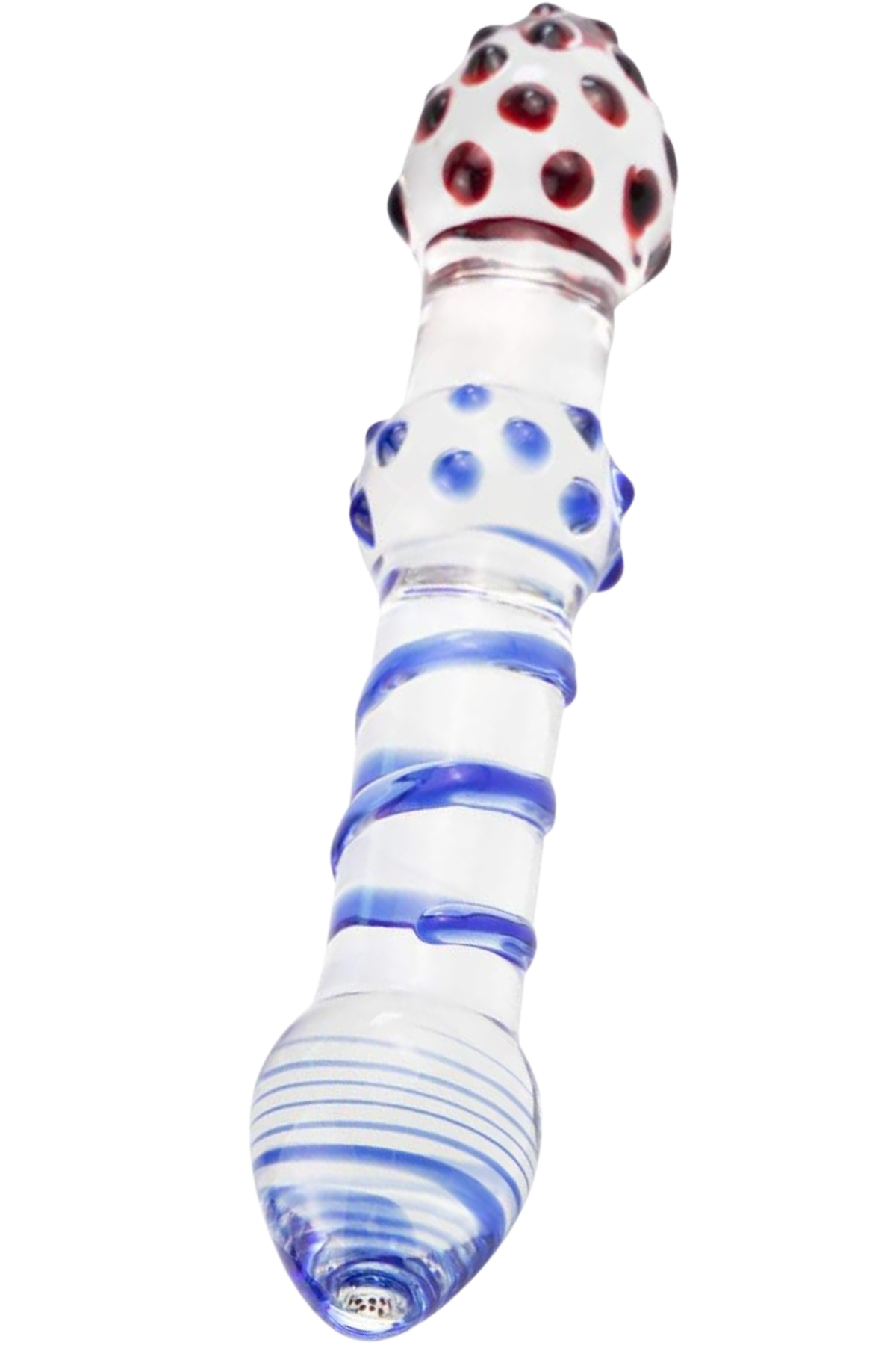 Çift Taraflı Cam Anal Vajinal G Noktası Uyarıcı Tırtıklı Dildo