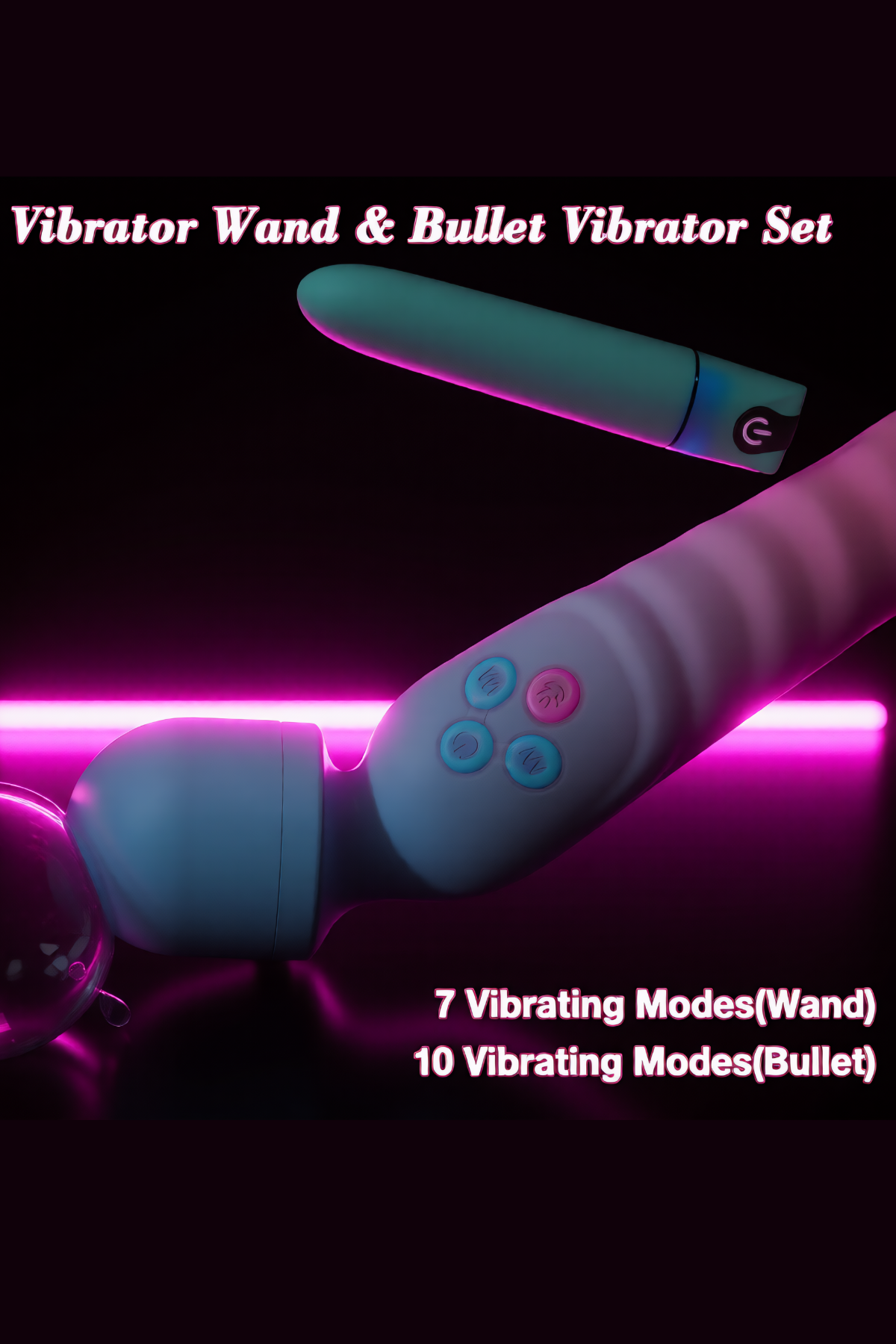  Çift Taraflı Rotasyonlu Isıtmalı Titreşimli G Noktası Klitoral Wand Vibratör