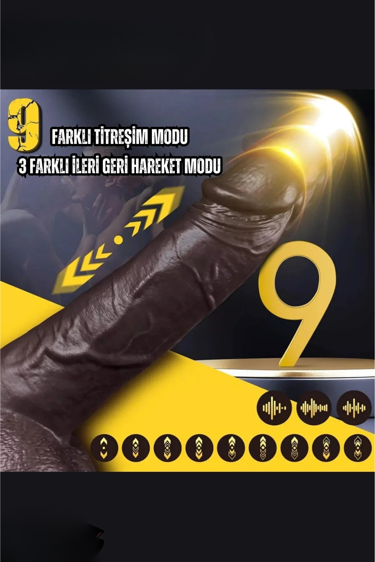 DİLDO-H-03 İleri Geri Hareketli Isıtmalı Titreşimli Vibratör 29 CM