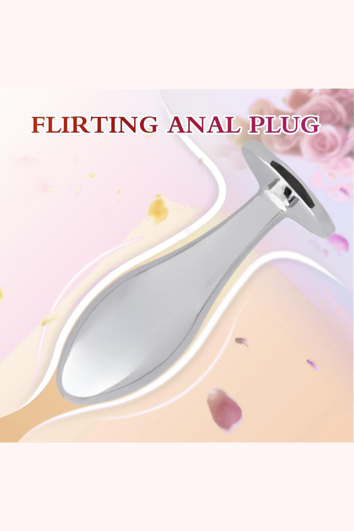 Orta Boy 9 CM Gümüş Paslanmaz Çelik Kavisli Lüks Anal Plug
