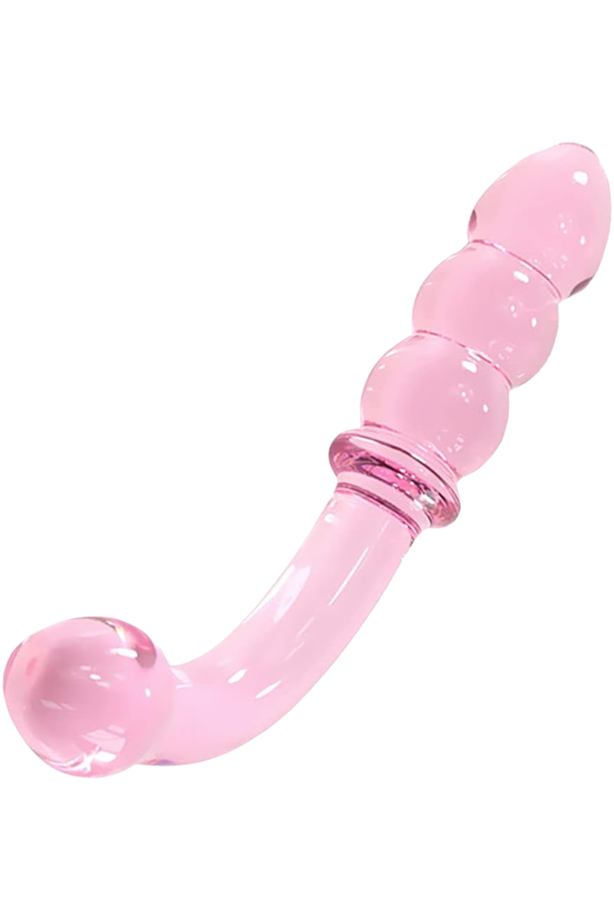 Pembe Tırtıklı Boğumlu Çift Taraflı Cam Dildo