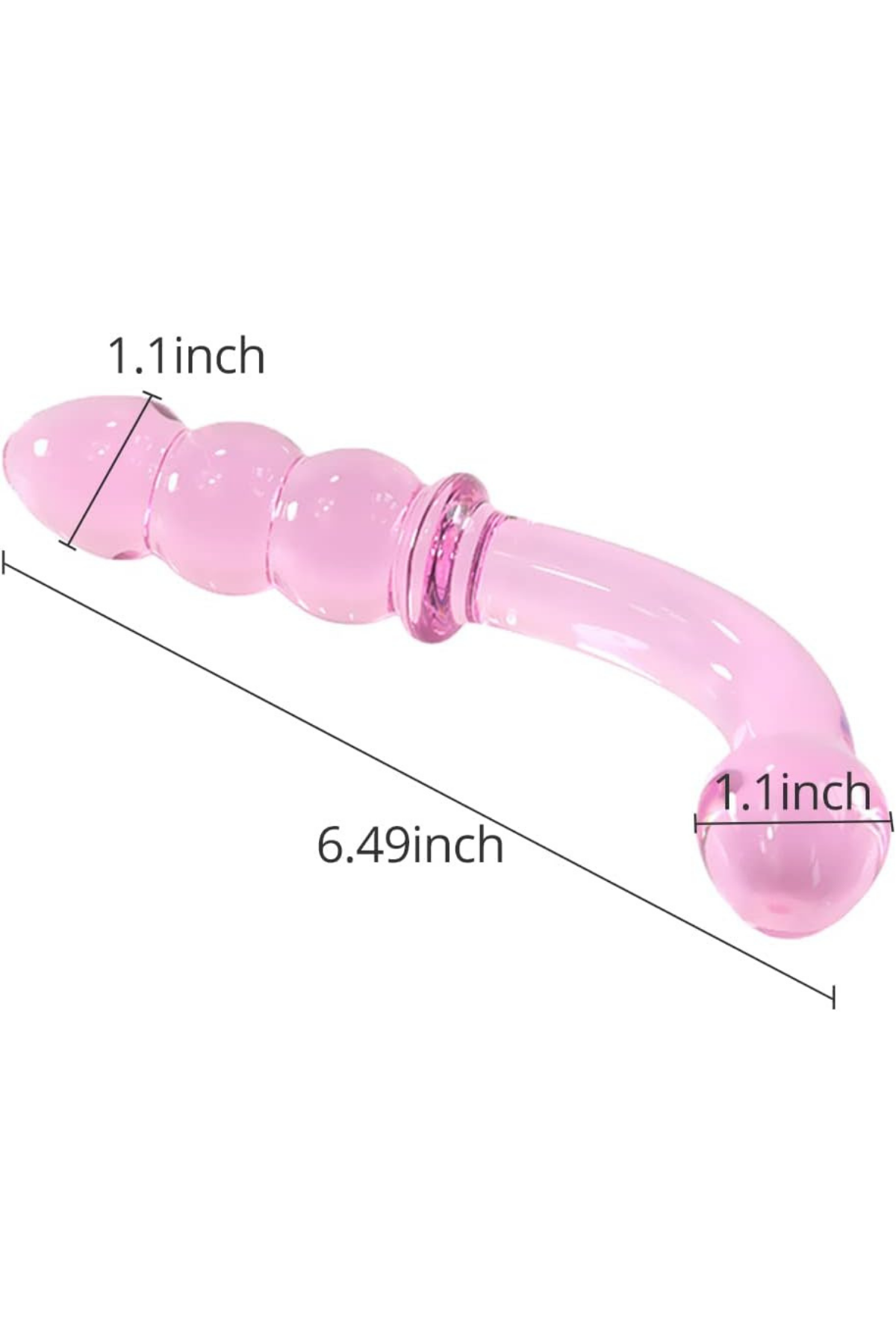 Pembe Tırtıklı Boğumlu Çift Taraflı Cam Dildo