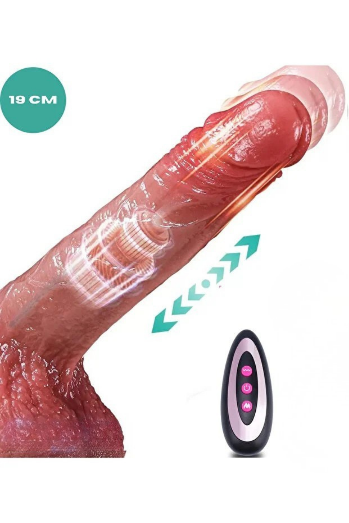  Premium Isıtmalı Rotasyonlu Vibratör Uzaktan Kumandalı 19 CM